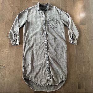 Rails Ames Black Acid Wash Shirt Dress‎ Button Down Travel Trendy Size M